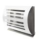 Design-Wetterschutzgitter PREMIUM LINE -DELTA- Ø 150 mm mit Rückschlagklappe – WEISS RAL9010thumbnail