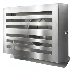 Design-Wetterschutzgitter PREMIUM LINE -BETA- Ø 125 mm mit Rückschlagklappe – Edelstahl