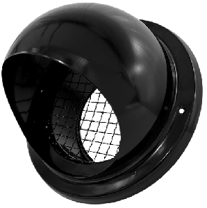 Kugelgitter SCHWARZ Ø 125mm mit grobmaschigem Netz - hohe Durchlässigkeit