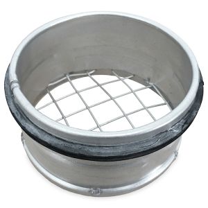 Rohrgitter mit Dichtung (Flanschbuchse mit grobmaschigem Draht) Ø 80 mm
