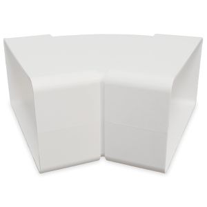 Horizontaler Kunststoffbogen 45° für Lüftungskanal 110 x 55 mm