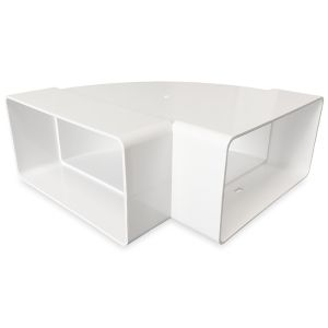 Horizontaler Kunststoffbogen 90° für Lüftungskanal 110 x 55 mm