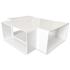 Horizontales Kunststoff-T-Stück 90° für Lüftungskanal 110 x 55 mm