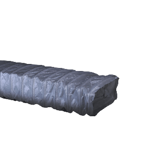 Flexible Schlauch rechteckig - 172 x 72mm - Länge 3 Meter - GRAU