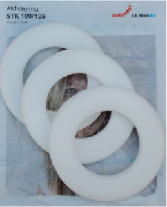 Satz mit 3 Schaumstoffringen zur Abdichtung des Absaugventils STK 100-125