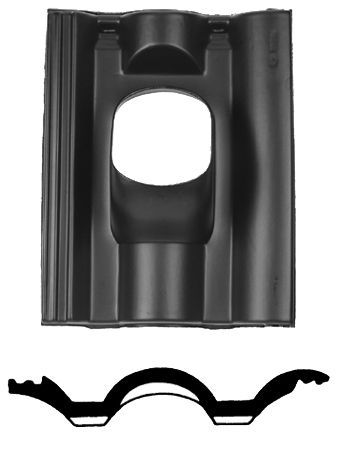 Neroma Dachziegel – Ø 131 - 25°–45° – 1 Ziegel – Schwarz (0170095)