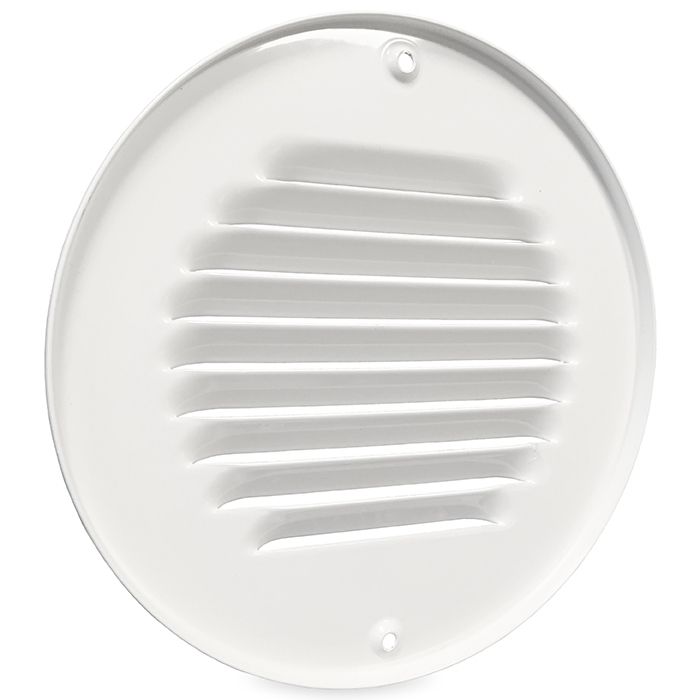 Rundes Aluminium Lüftungsgitter WEISS Aufputz – 150 mm (1-R150W)