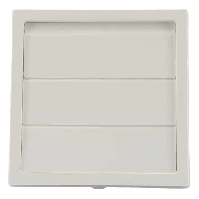 Kunststoff Lamellengitter quadratisch mit Ø 100 mm Anschluss – WEISS (150 x 150 mm)