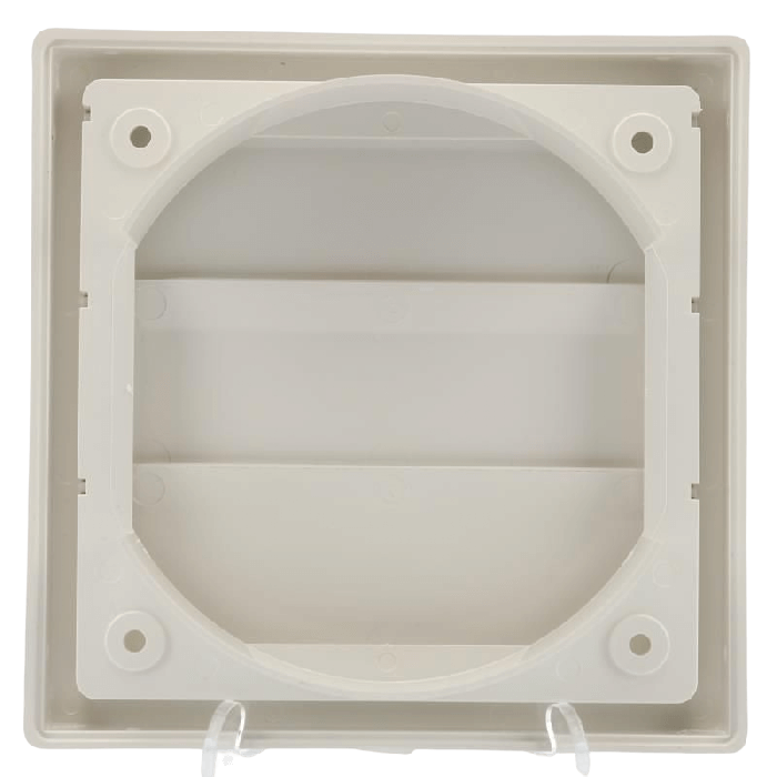 Kunststoff Lamellengitter quadratisch mit Ø 125 mm Anschluss – WEISS (150 x 150 mm)