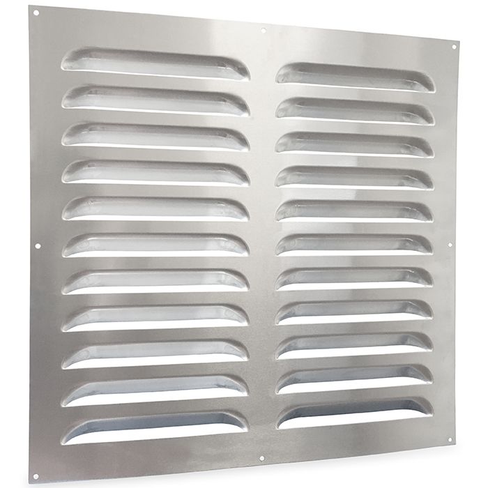 Aluminium Lüftungsgitter (große Lamelle) Aufputz 500 x 500 mm – ALU (6-5050A)