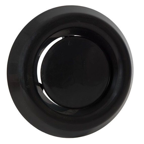 Tellerventil Kunststoff - Abluft - Ø 100mm – schwarz Tellerventil Kunststoff - Abluft - Ø 100mm – schwarz