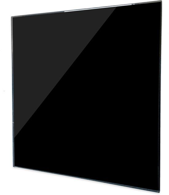 Design-Lüftungsgitter quadratisch (Abluft & Zuluft) Ø125 mm – GLAS flach – glänzendes Schwarz