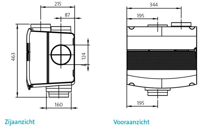 Orcon Wohnraumlüfter MVS-15RH CO2B Max - 490 m³/h - mit Feuchtigkeitssensor & CO2-Raumsensor