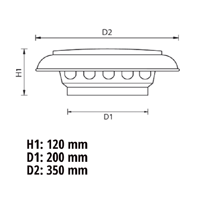 Aluminiumabdeckung 200 mm
