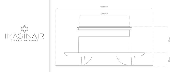Tellerventil Design Large - Abluft und Zuluft - Ø 125 mm - weiß RAL9003