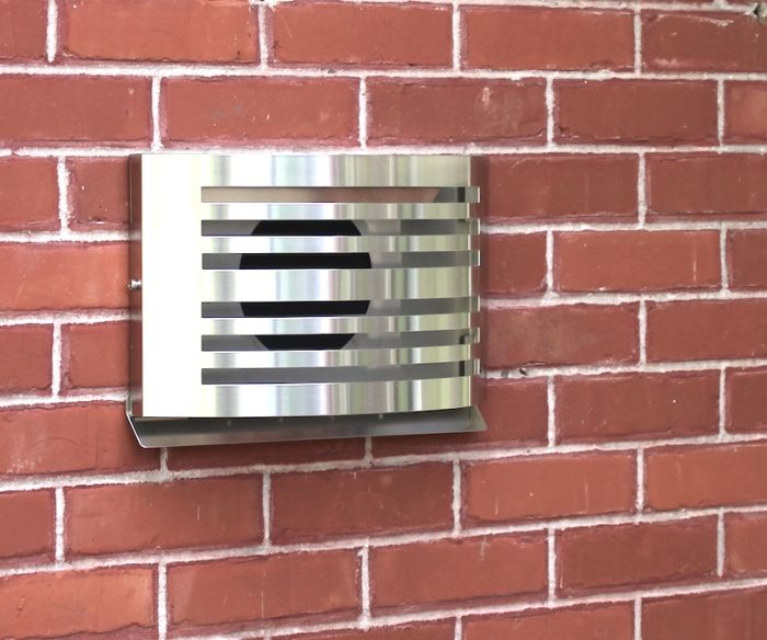 Design-Wetterschutzgitter PREMIUM LINE -ALFA- Ø 125 mm mit grobmaschigem Draht – Edelstahl Design-Wetterschutzgitter PREMIUM LINE -ALFA- Ø 125 mm mit grobmaschigem Draht – Edelstahl
