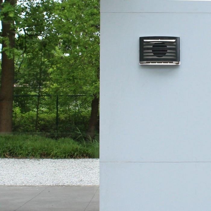 Design-Wetterschutzgitter PREMIUM LINE -ALFA- Ø 100 mm mit grobmaschigem Draht – SCHWARZ RAL7021