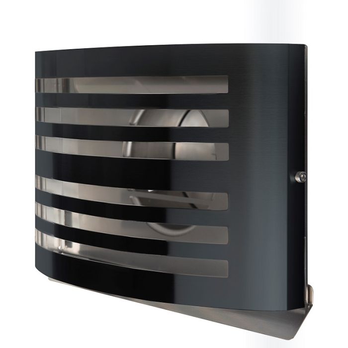 Design-Wetterschutzgitter PREMIUM LINE -ALFA- Ø 150 mm mit Rückschlagklappe – SCHWARZ RAL7021