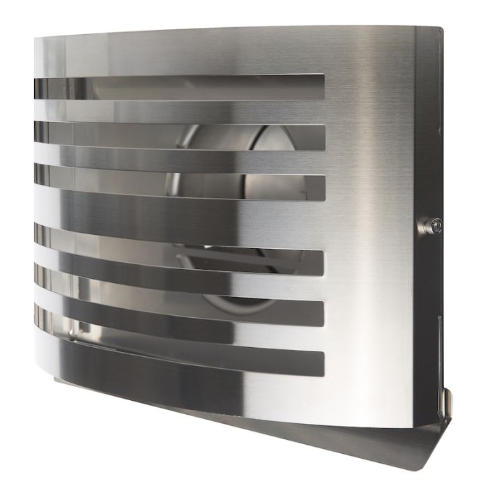 Design-Wetterschutzgitter PREMIUM LINE -ALFA- Ø 150 mm mit grobmaschigem Draht – Edelstahl