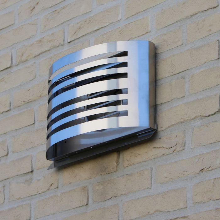 Design-Wetterschutzgitter PREMIUM LINE -ALFA- Ø 125 mm mit grobmaschigem Draht – Edelstahl Design-Wetterschutzgitter PREMIUM LINE -ALFA- Ø 125 mm mit grobmaschigem Draht – Edelstahl