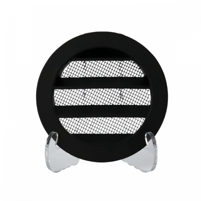Rundes Lüftungsgitter Ø 80 mm Aluminium mit feinmaschigem Draht - SCHWARZ