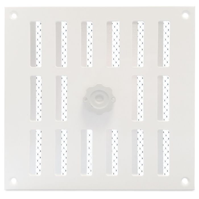 Abschließbares Schiebegitter Aluminium - Aufbaumontage 250 x 250 mm - weiß (3-2525W)