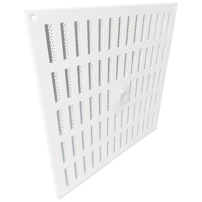 Abschließbares Schiebegitter Aluminium - Aufbaumontage 350 x 350 mm - weiß (3-3535W)