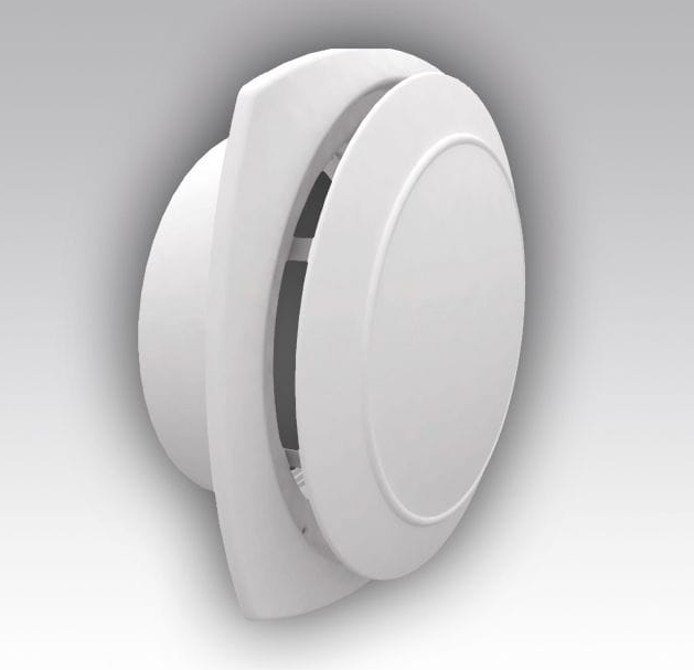 Tellerventil Kunststoff - Abluft - Ø 200mm - mit Montage-Flansch - weiß