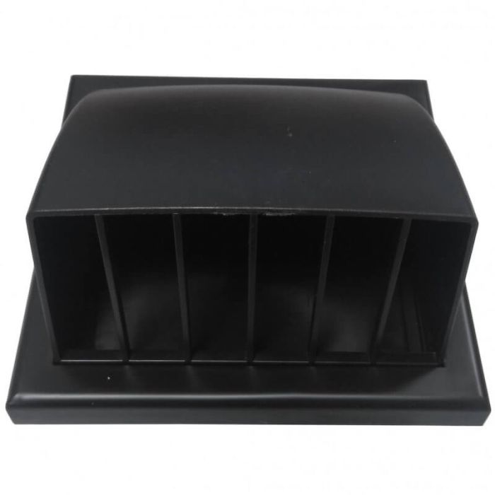 Kunststoff-Fassadenabdeckung mit Klappe - Schwarz - Anschluss Ø 100mm