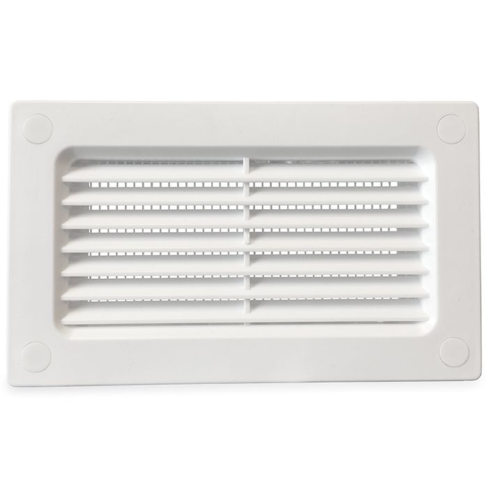 Kunststoff-Fassadenklappe (Außenanwendung) für Lüftungskanal 110 x 55 mm – WEISS