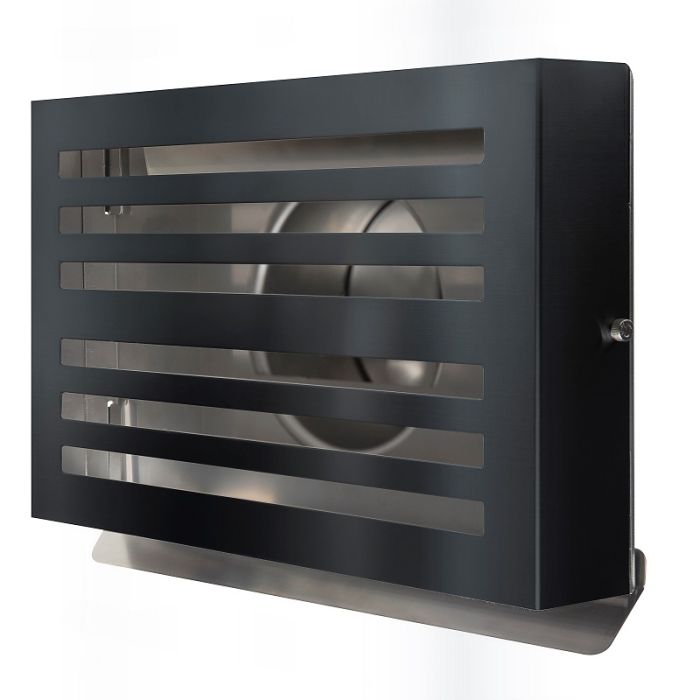 Design-Wetterschutzgitter PREMIUM LINE -BETA- Ø 125 mm mit Rückschlagklappe – SCHWARZ RAL7021