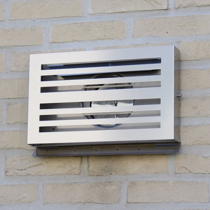  Design-Wetterschutzgitter PREMIUM LINE -BETA- Ø 160mm mit grobmaschigem Gitter - Edelstahl