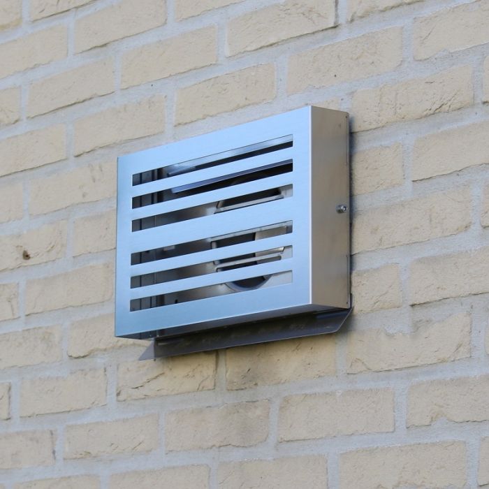  Design-Wetterschutzgitter PREMIUM LINE -BETA- Ø 160mm mit grobmaschigem Gitter - Edelstahl