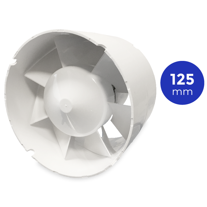 Blauberg TUBO125 Rohreinschubventilator – 195 m3/h – Einschub IN 125-mm-Kanal Blauberg TUBO125 Rohreinschubventilator – 195 m3/h – Einschub IN 125-mm-Kanal