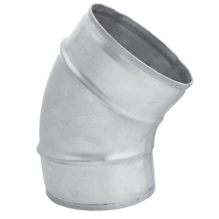 Bogen 45º für Wickelfalzrohr Ø 180 mm - gepresste Biegung Bogen 45º für Wickelfalzrohr Ø 180 mm - gepresste Biegung