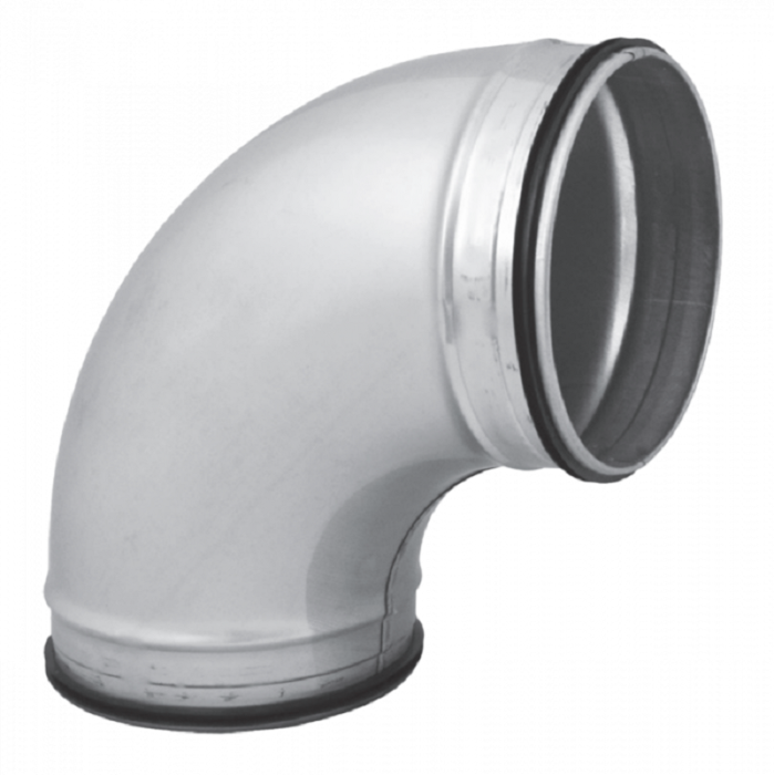 Bogen 90° mit Dichtung - gepresste Biegung - Ø 125mm
