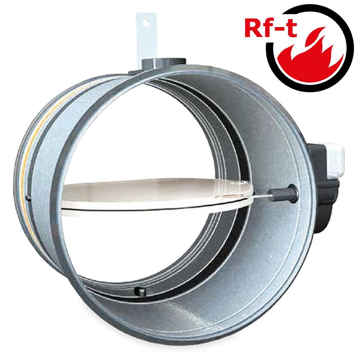 Brandklappe Ø 150 mm, manuelle Steuerung mit Schmelzlot bei 72°C + Feder