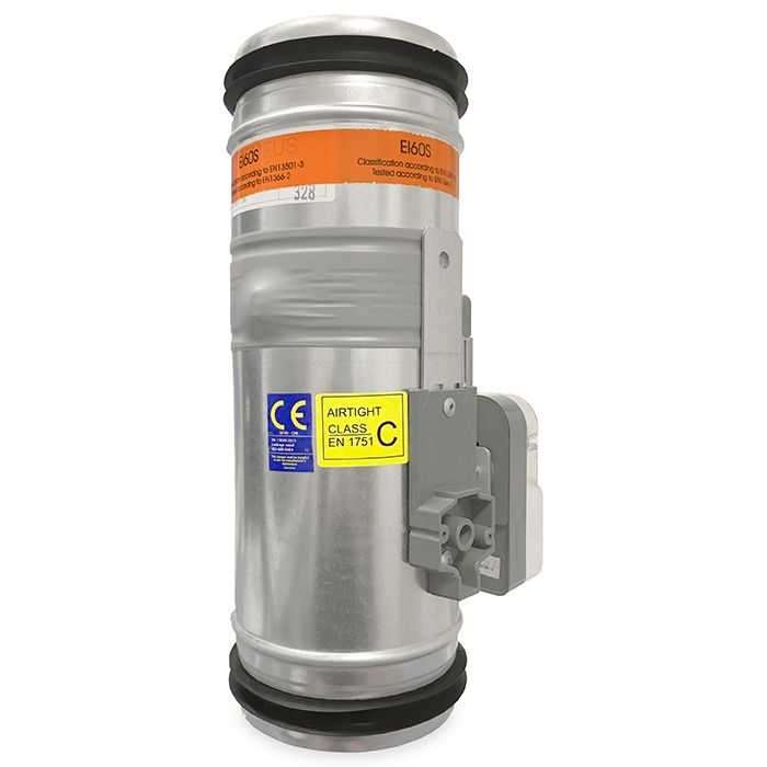 Brandklappe Ø 160 mm, manuelle Steuerung mit Schmelzlot bei 72°C + Feder