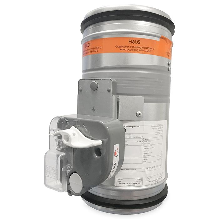 Brandklappe Ø 315 mm, manuelle Steuerung mit Schmelzlot bei 72°C + Feder