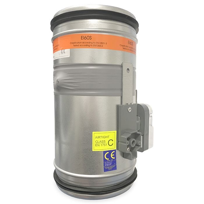 Brandklappe Ø 315 mm, manuelle Steuerung mit Schmelzlot bei 72°C + Feder