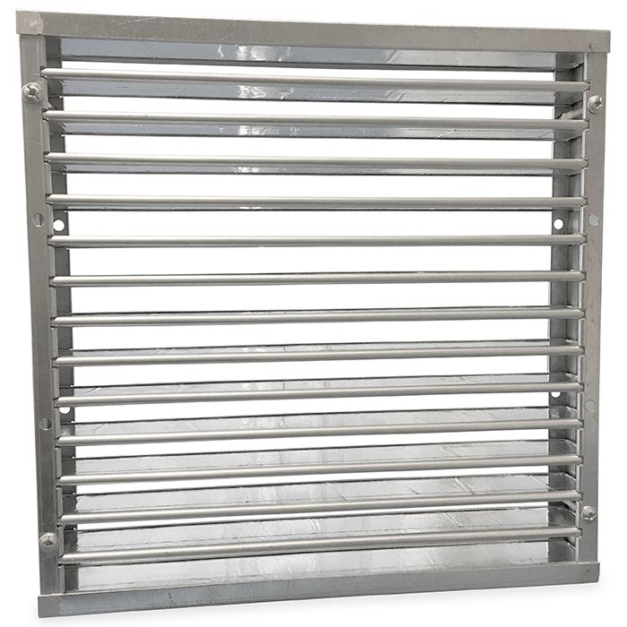 Feuerbeständiges quadratisches Lamellengitter 300 x 300 mm - High Performance (Boden/Außenwand Anwendung)