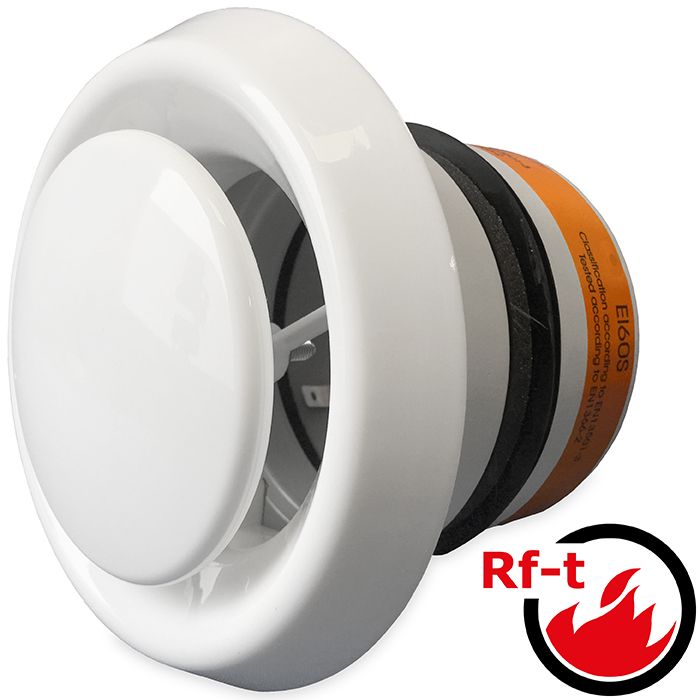 Luftventil (Zuluft & Rückluft) Ø 200 mm ausgestattet mit feuerfester Drosselklappe