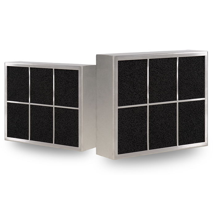 PuriVent CARRE Filter für Einbaudunstabzugshauben – 500 m3/h - 250 x 250 mm – Anschluss Ø 150 mm