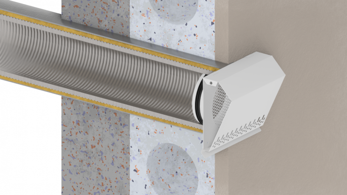 Whisper Luxe Design Wetterschutzgitter 100mm - Zuluft - Edelstahl