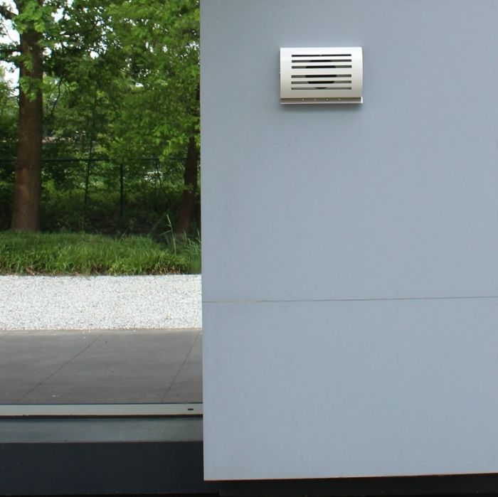 Design-Wetterschutzgitter PREMIUM LINE -DELTA- Ø 150 mm mit Rückschlagklappe – WEISS RAL9010