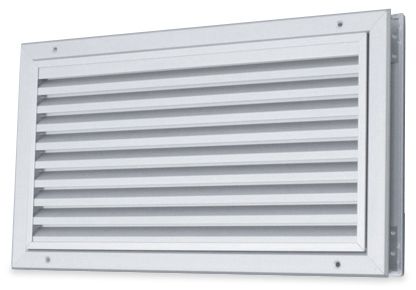 Verschließbares Türgitter aus Aluminium 400 x 100 mm – WEISS & ALU (Innentür) (G31A-4010)