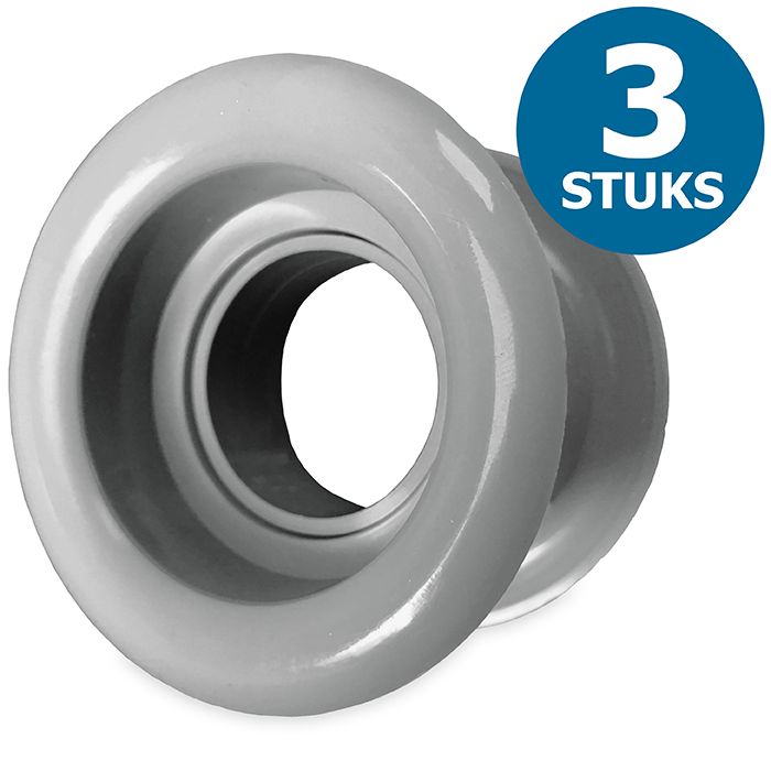Runde Türgitter Ø 40 mm – Kunststoff Grau – 3-Stück-Packung