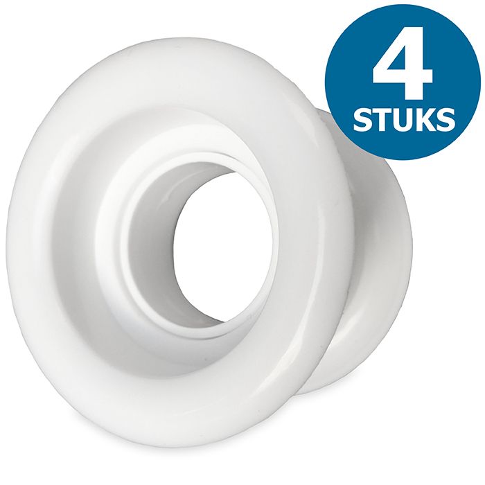 Runde Türgitter Ø 40 mm – Kunststoff Weiß – 4-Stück-Packung