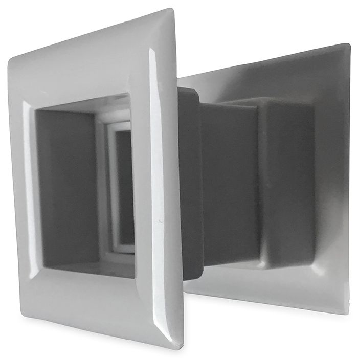 Quadratische Türgitter 29 x 29 mm – Kunststoff grau – 4-Stück-Packung Quadratische Türgitter 29 x 29 mm – Kunststoff grau – 4-Stück-Packung