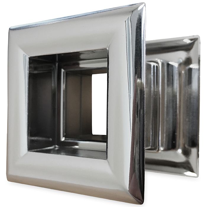 Quadratische Türgitter 29 x 29 mm – Kunststoff Chrom – 3-Stück-Packung Quadratische Türgitter 29 x 29 mm – Kunststoff Chrom – 3-Stück-Packung